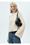 Knitted Patterned Flared Sleeve Sweater