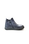 Onlo Shoes R.246-1 Genuine Leather Nubuck Dark Navy Blue Zippered Furry Orthopedic Boy's Boots - 3