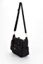 Black Multi-Compartment Pocket Satin Waterproof Fabric Column Strap Shoulder Bag - 3