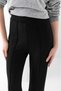 Women's Black High Waist Shaping / Sculpting Front Ribbed Modal Fabric Wide Leg Pants Leggings - 2