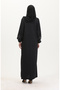 Rhinestone Dress with Elastic Sleeves 0547-04 Black - 5