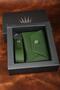 Gift Set Genuine Leather Buttero Green Wallet & Keychain