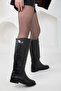 Black Genuine Leather Women's Boots 20135 - 5