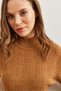 Women's Biscuit Half Fisherman Zigzag Textured Soft Knitwear Sweater Kzk- 19000447 - 6