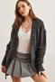 Women's Anthracite Pocketed Soft Textured Knitwear Cardigan Hrk- 19000324 - 4