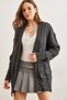 Women's Anthracite Pocketed Soft Textured Knitwear Cardigan Hrk- 19000324 - 3