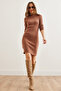 Women's Chocolate Lycra Raised Camisole Dress Elb- 19000751 - 3
