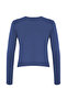 İndigo Viskon Bisiklet Yaka Crop Esnek Örme Bluz TWOAW24BZ00116 - 5