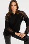 Women's Black Lace Detailed Hooded Sweatshirt Bk58