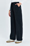 Siyah Cep Detaylı Kot Görünümlü Wide Leg/Geniş Paça Dokuma Pantolon TWOSS25PL00076 - 5