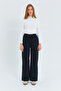 Siyah Cep Detaylı Kot Görünümlü Wide Leg/Geniş Paça Dokuma Pantolon TWOSS25PL00076 - 2