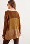 Women's Tan Camel Hair Color-Blocked Striped Knitwear Sweater Kzk-19000920 - 8