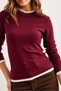 Women's Burgundy Collar and Skirt Garnished Soft Touch Flexible Blouse Blz-19002802 - 5