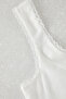 Beyaz Kare Yaka Askılı Crop Dokuma Bluz TWOSS25BZ00118 - 8