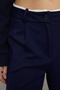 Koyu Lacivert Kemer Detaylı Wide Leg/Geniş Paça Dokuma Pantolon TWOAW24PL00341 - 4