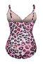Çok Renkli Derin V Cut Out Detaylı Leopar Desenli Büyük Beden Mayo TBBSS25AM00011 - 8