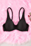 Siyah Micro Balensiz Kaplı Askılı T-Shirt Bra Örme Sütyen THMSS25SU00006 - 5