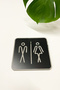 Men's and Women's Wc Directional Writing - Mirrored Silver Series Stylish Wc Set - 2