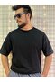 Unisex Black Crew Neck Oversize T-Shirt