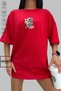 Mono Collection Unisex Oversize Crew Neck Cotton Cartoon Bear Printed Short Sleeve T-Shirt