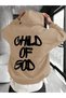 Men's Beige Child of God Printed 3 Thread Hooded Hoodie Sweatshirt