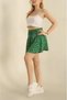 Women's Elastic Waist Patterned Viscose Skort