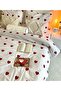 Double Patterned Duvet Cover Set with Elastic Sheets and 2 Pillowcases