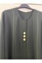 Gold Button Detailed Ferace Tesettür Clothing Abaya - 3