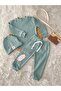 Cotton Soft Beret 3-Piece Set Green - 3
