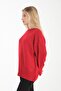 Oversize Basic Red Long Women's Sweater - 8