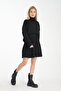 Skirt Pleated Black Turtleneck Sweater Skirt Suit - 5