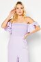 Women Off Shoulder Ruffle Sleeve Jumpsuit, Lilac - 2