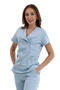Single Top Special Collar Doctor and Nurse Surgical Scrub with Invisible Zipper Baby Blue | BRLMEDİKAGO