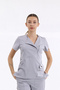 Single Top Special Collar Hidden Zipper Doctor and Nurse Surgical Uniform Gray |   Brlmedikago - 7