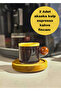 2Pcs Acacia Ball Shaped with Handles Origami Striped Borosilicate Glass Espresso Coffee Cup Cup - 3