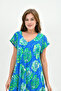 Women's Multicolor Summer Viscose Picasso Dress – Lightweight, Comfortable, Casual Elegance
