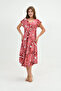 Women's Multicolor Summer Viscose Picasso Dress – Lightweight, Comfortable, Casual Elegance - 7