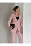 Dusty Pink Folded Sleeve Detail Blazer Jacket and Carrot Cut Pants Atlas Woven Fabric Suit