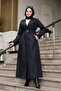 Lined Belt Detailed Full Length Trench Coat Top Coat - 5