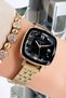 Original Women's Wristwatch 3 Atm Water Resistant Gold Black Color Steel Cord + Bracelet Hmby2028C2 - 5