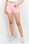 Women Embroidered Logo Denim Shorts, Pink