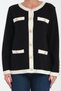 Gold Button Detail Bands Intersy Steel Knitted Wool Knitwear Cardigan - 2