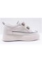 24K313-1 Women's High Sole Stone Velcro Genuine Leather Sneaker Sports Casual Shoes - 4