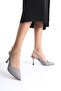 Platinum Glitter Heeled Women's Shoes and Bag Ritmo613 - 7