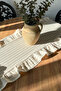 Ruffled Coffee Striped Runner 40X135 - 4
