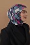 وشاح قطني منقوش مقاس 110x110 - أنثراسايت - 2