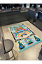 Efe Collection Ethnic Tiger Bird and Ancient Figures Patterned Woven Base Vintage Decorative Carpet 32 - 3