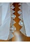 White Colorful Prayer Headcover - Handmade Dowry Embroidered Writing Circle - 7