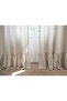 Ruffled 100% Cotton Natural Buldan Linen Sunshade Curtain - Without Pleats - Single Panel - W X L - 3