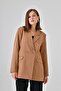 Camel Regular Lined Buttoned Woven Blazer Jacket - 3